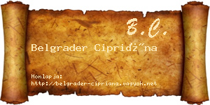 Belgrader Cipriána névjegykártya